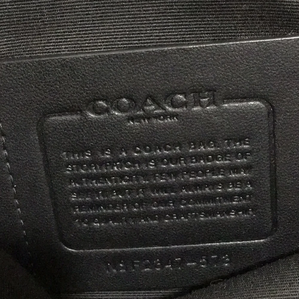 Coach Black Messenger Flap Bag with Leather Trim Houston Map